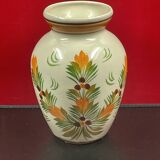 Quimper earthenware vase with floral decoration 19 cm