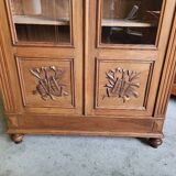 Bookcase showcase 2 doors 1900 in blond walnut