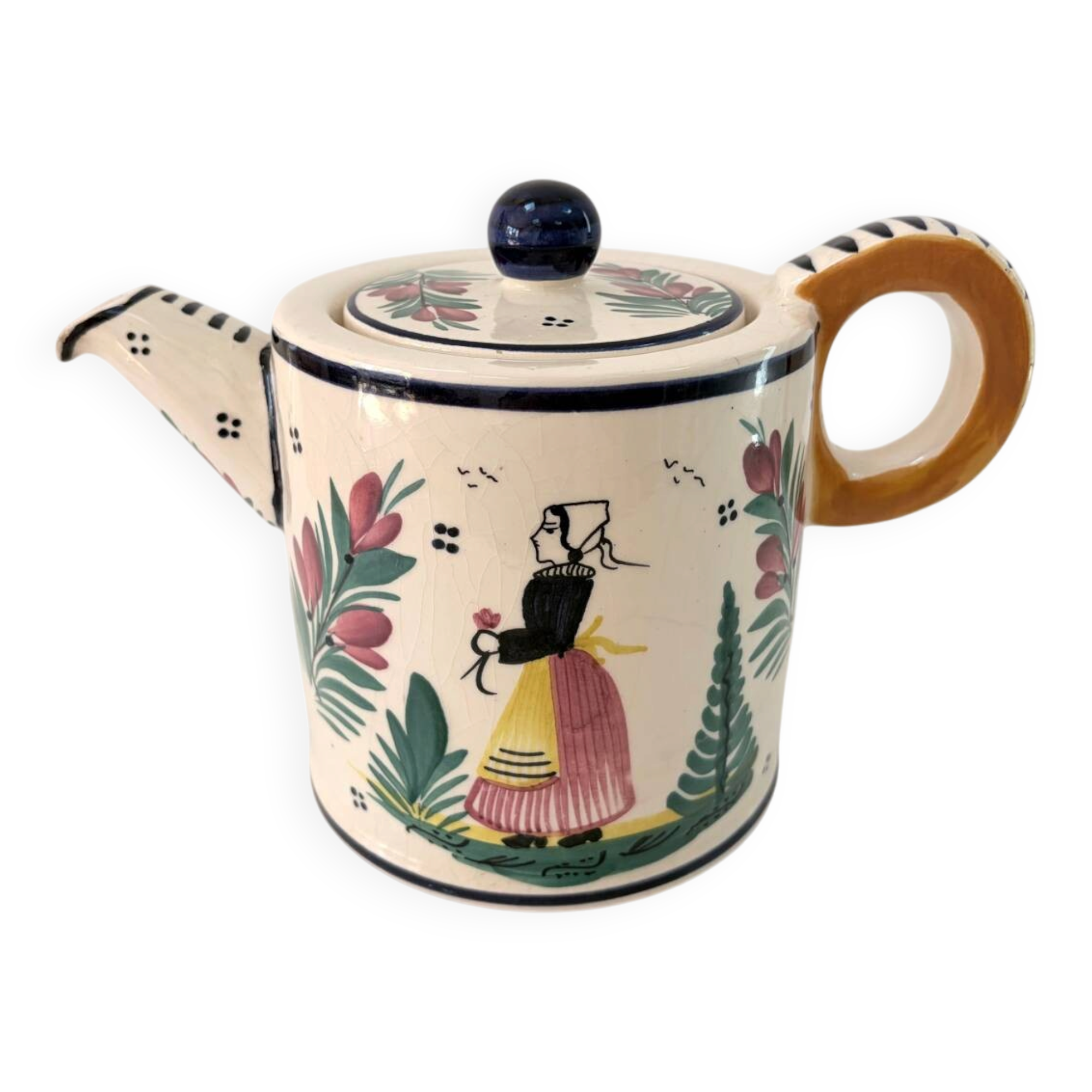 Large teapot Henriot 1950 - HB Quimper Brittany