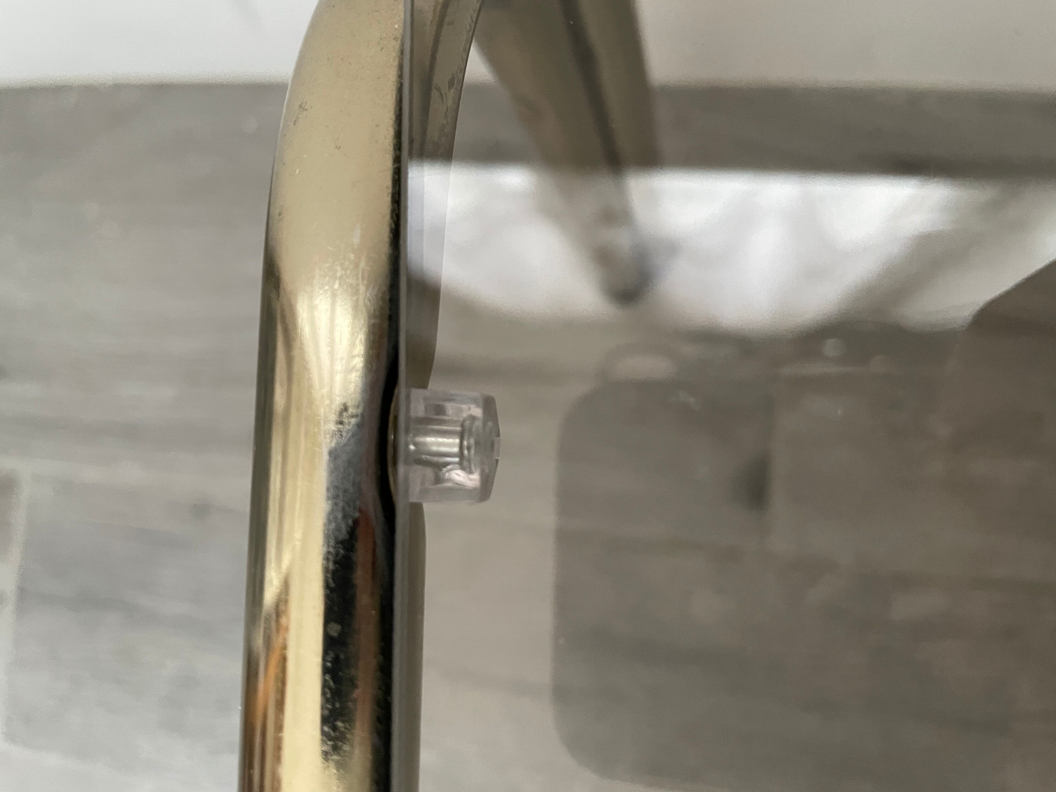 Pull-out tables in vintage smoked glass