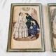 Lot de 4 tableaux avec gravures de mode originales de la fin du 19ème siècle
