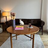 Table basse circulaire par Peter Hvidt et Orla Molgaard-Nielsen, modèle 6900, édition Fritz Hansen