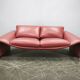 Italian Red Leather Sofa by Divanotti, Postmodern, 1990s