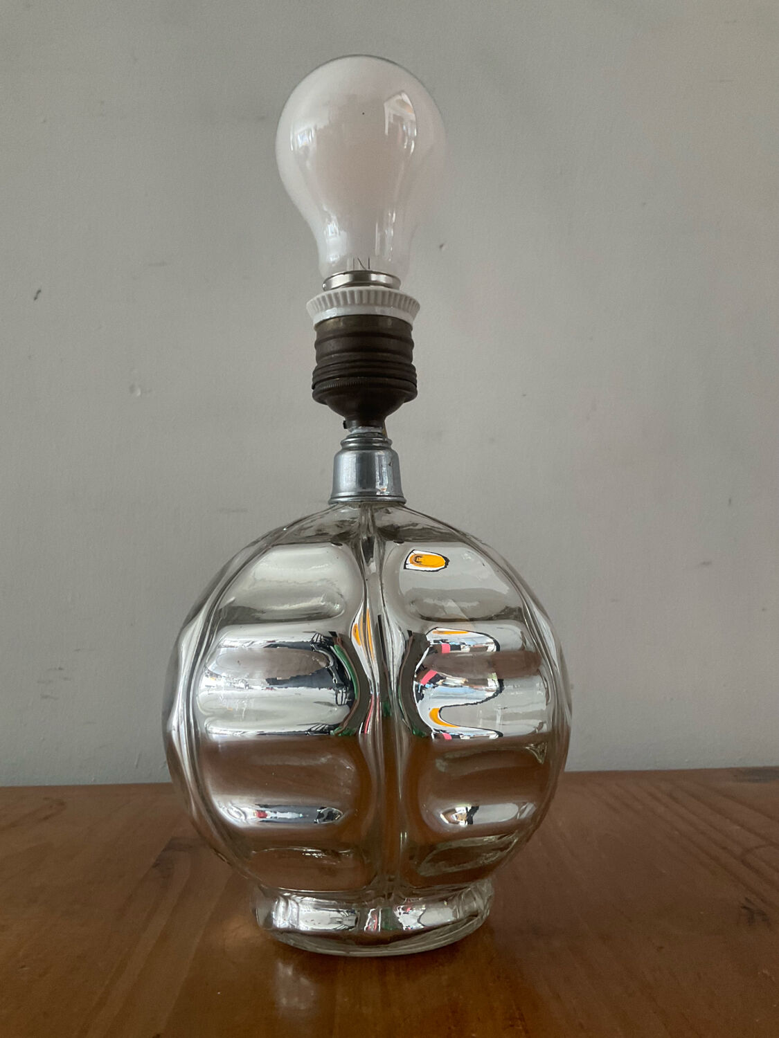 Mercury glass lamp base from the 1950s