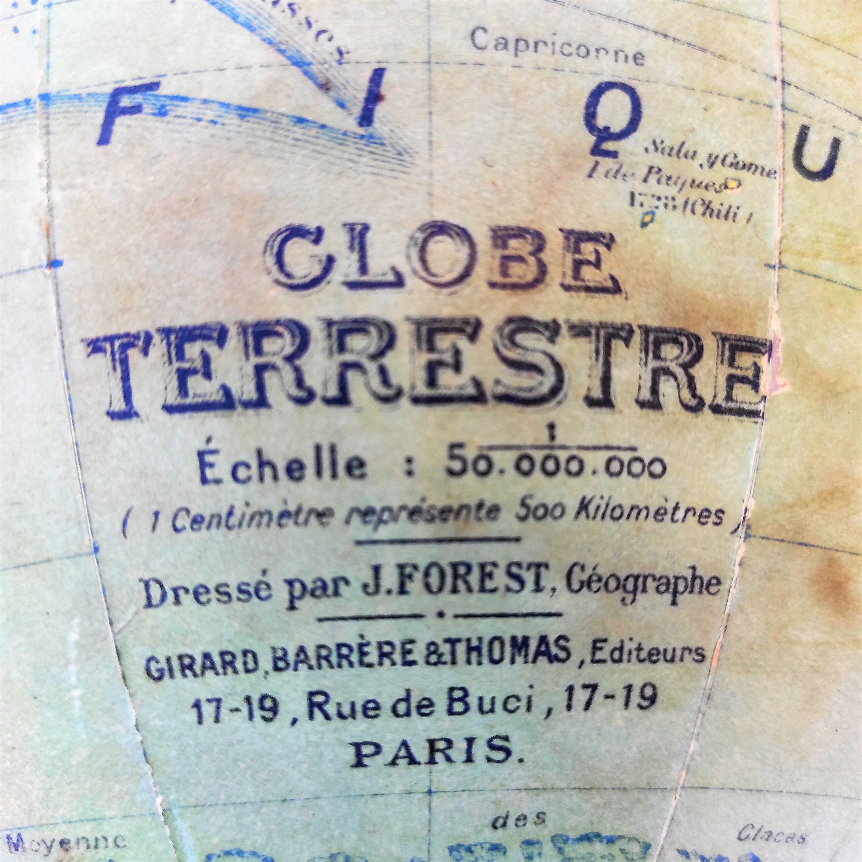 Globle around the 1930s on aluminum base
