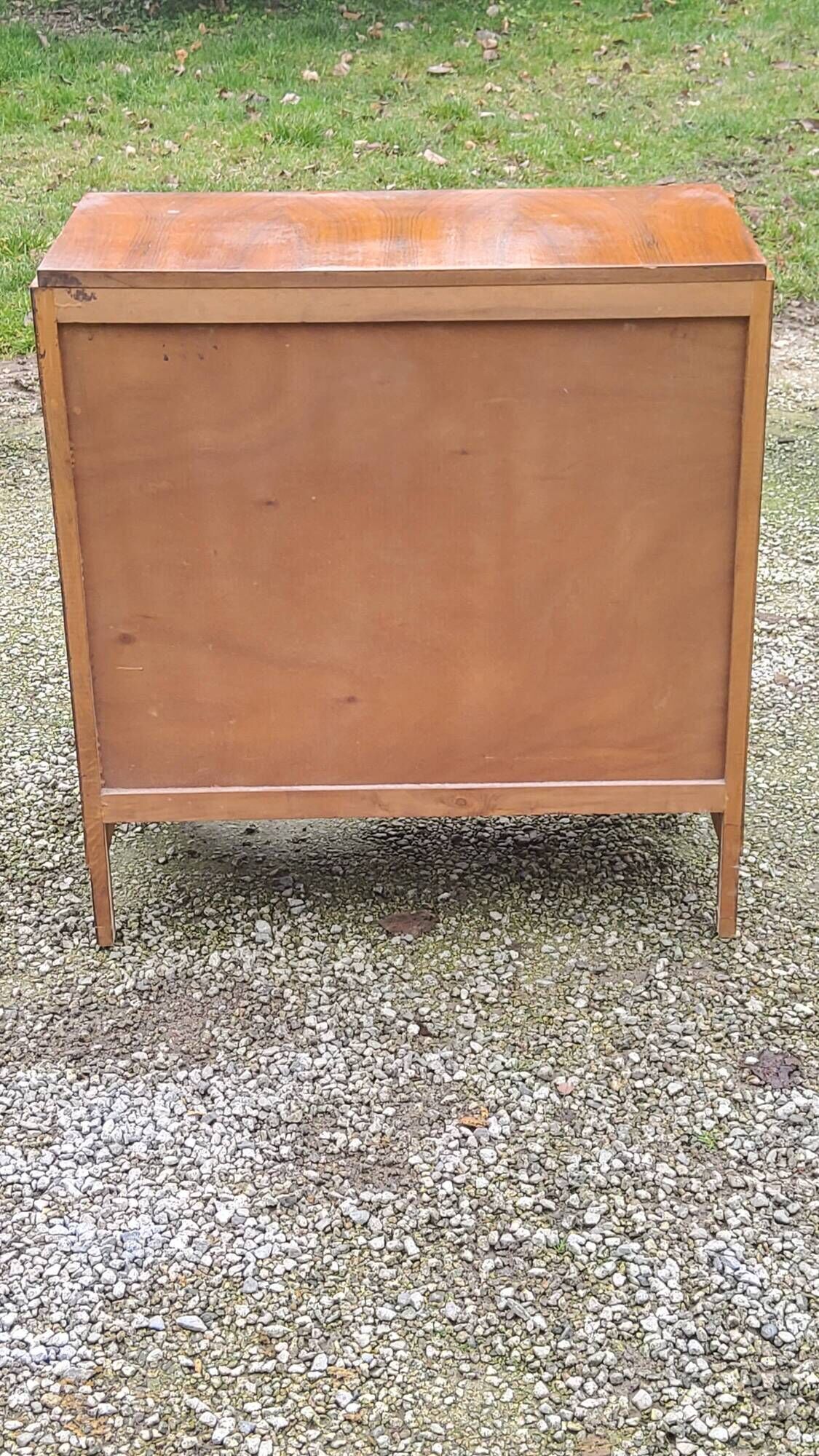 Vintage chest of drawers in walnut compass legs 4 drawers from the 1950s