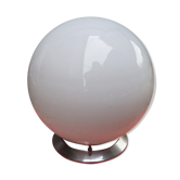 Plafonnier boule en verre blanc années 1950/60