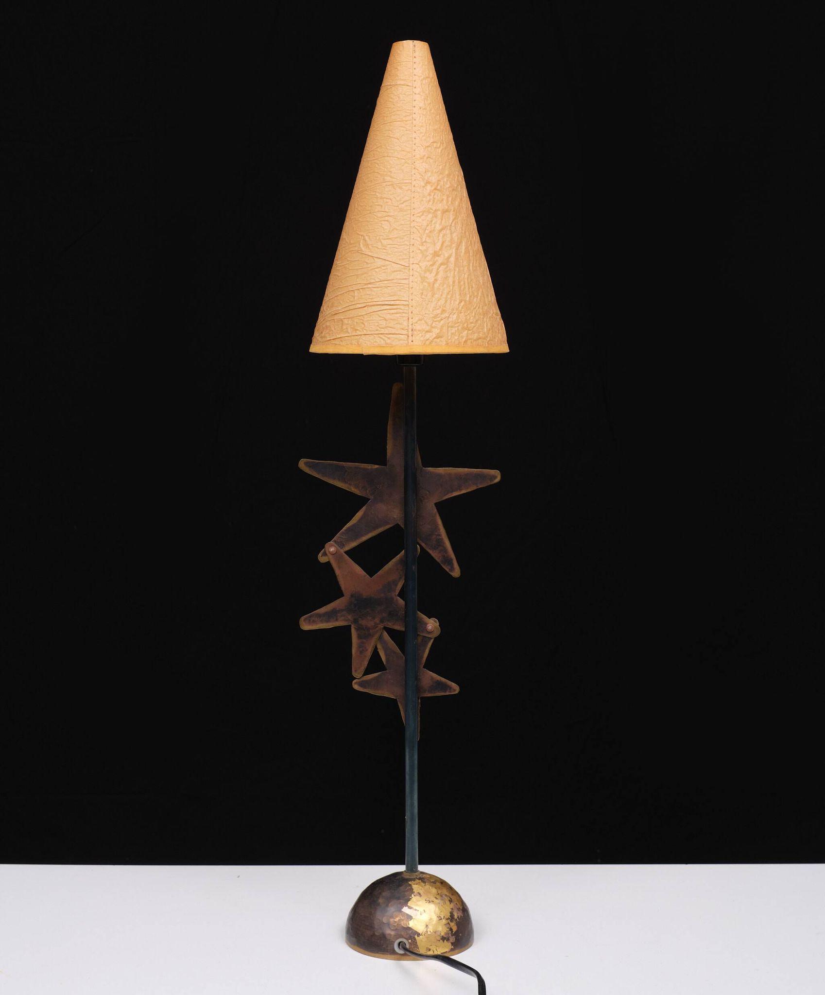 Lampe de table faite main en laiton Robert Kostka 1980 France