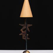 Lampe de table faite main en laiton Robert Kostka 1980 France