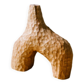 Hand-carved soliflore vase in solid chestnut wood.
