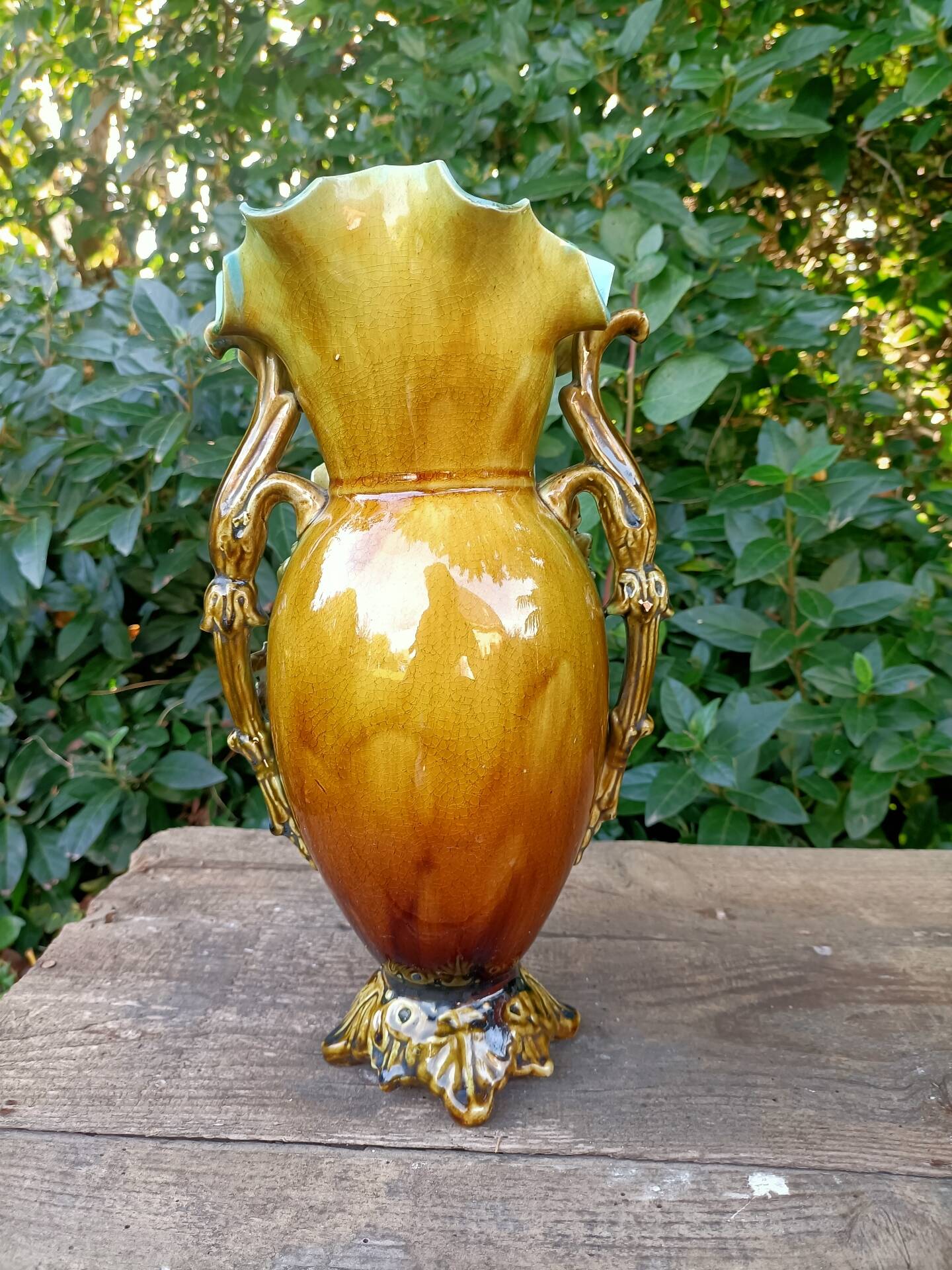 Barbotine vase late 19th century 💐