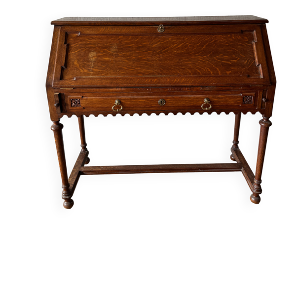 Bureau dos d'âne en chêne - Années 1950