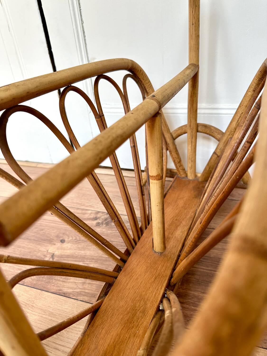 60s bamboo magazine rack