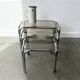 1970s Mid-Century modern tubular chrome and smoked glass nesting tables