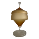 Vintage blown glass candy box on a stand