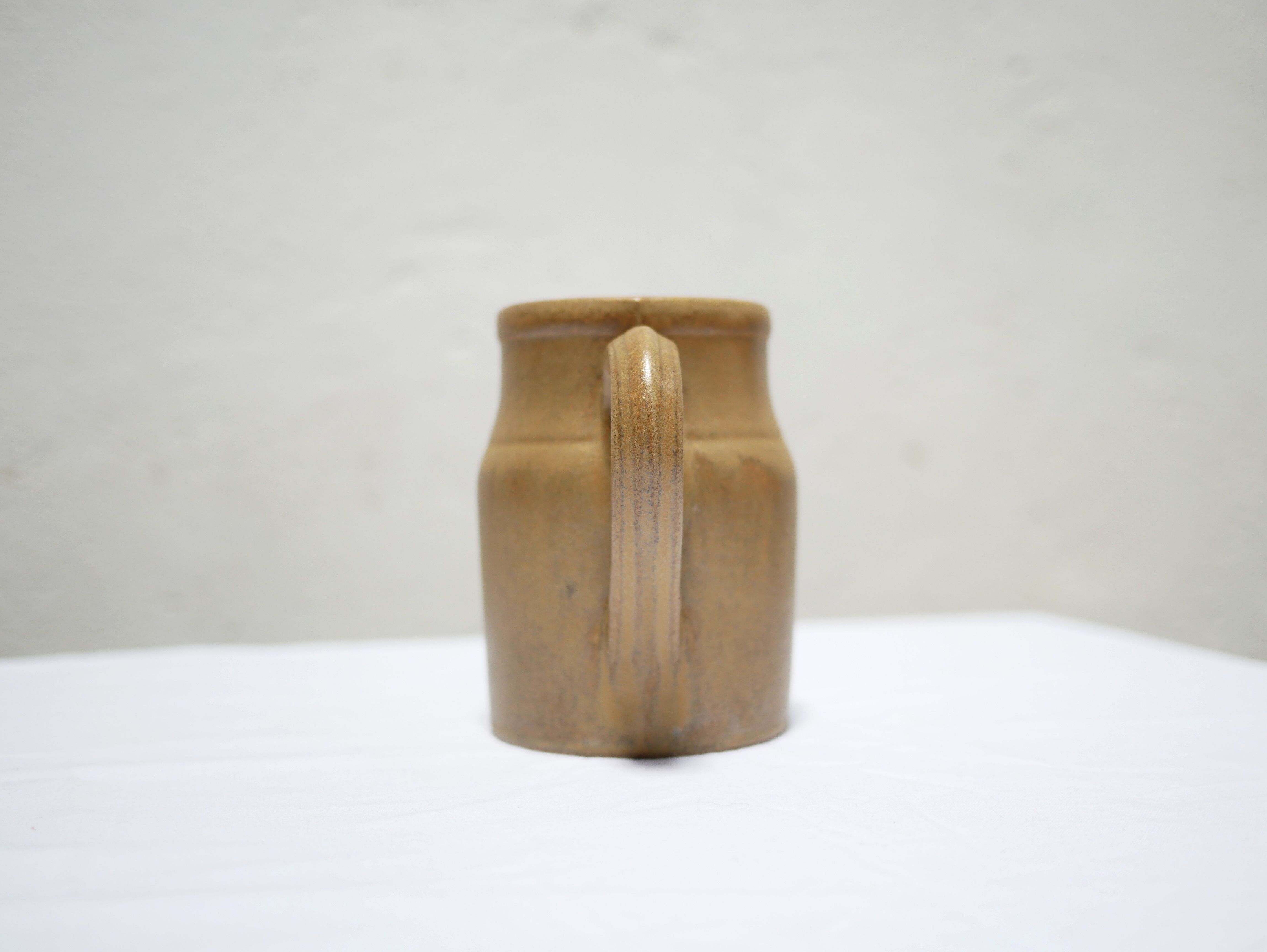 Vintage stoneware pitcher by the Digoin factory, France