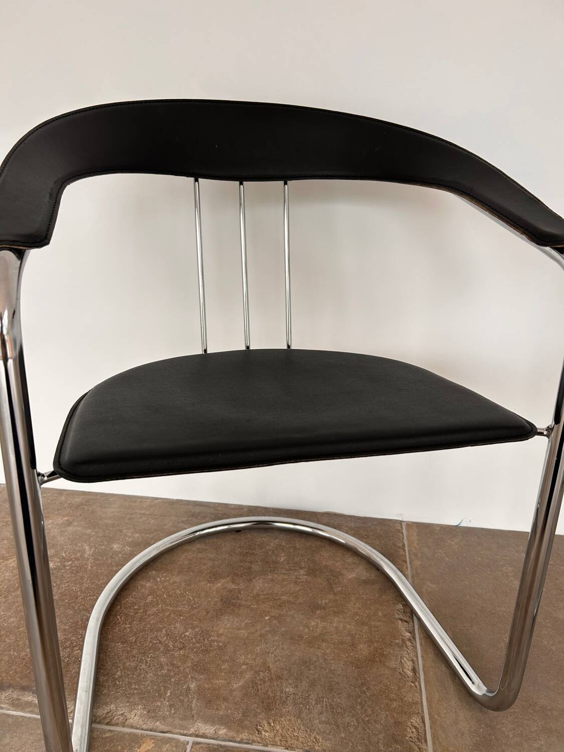 Chaises de bureau arrben italie années 70 chrome