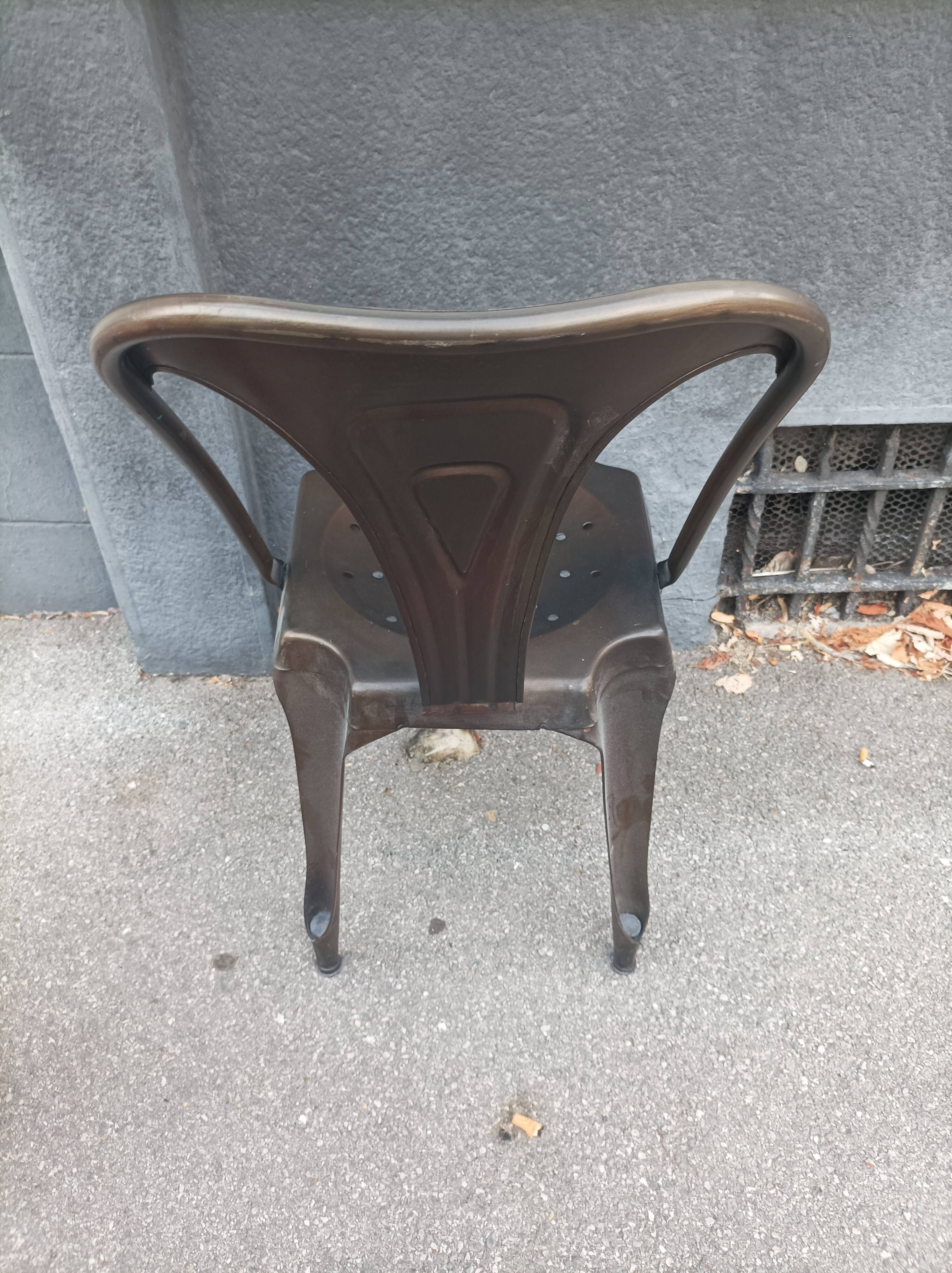 Industrial chair multipl's brushed metal Joseph Mathieu 1930