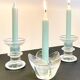Bougeoirs cristal façon littala vintage