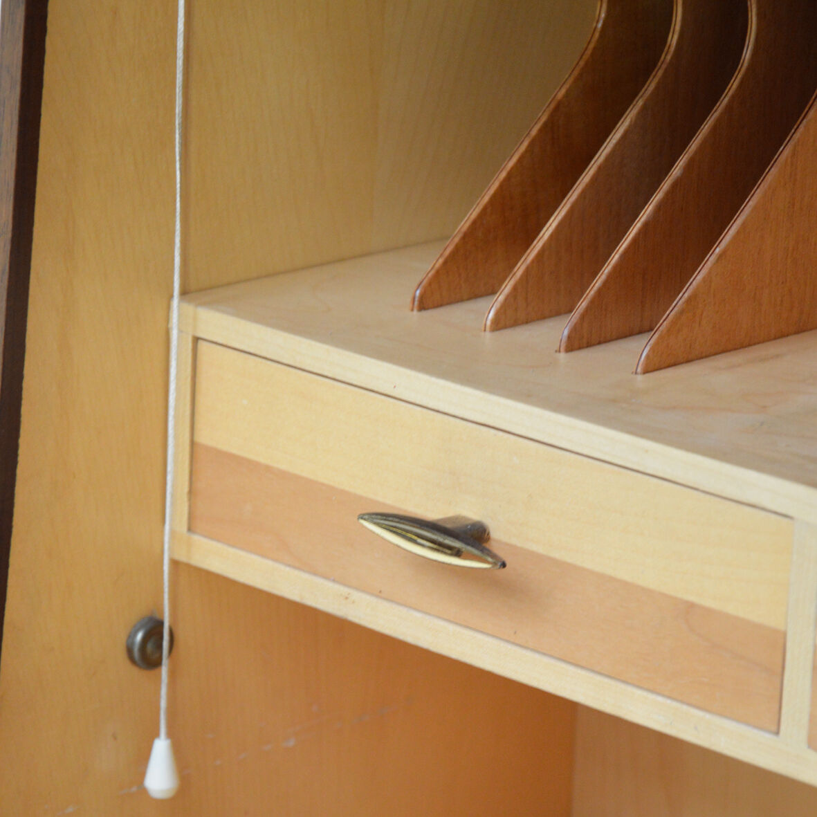 Bibliothèque secretaire pieds compas, 1960