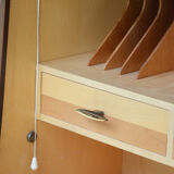 Bibliothèque secretaire pieds compas, 1960