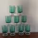 Set of 9 green glasses from the 70s.
