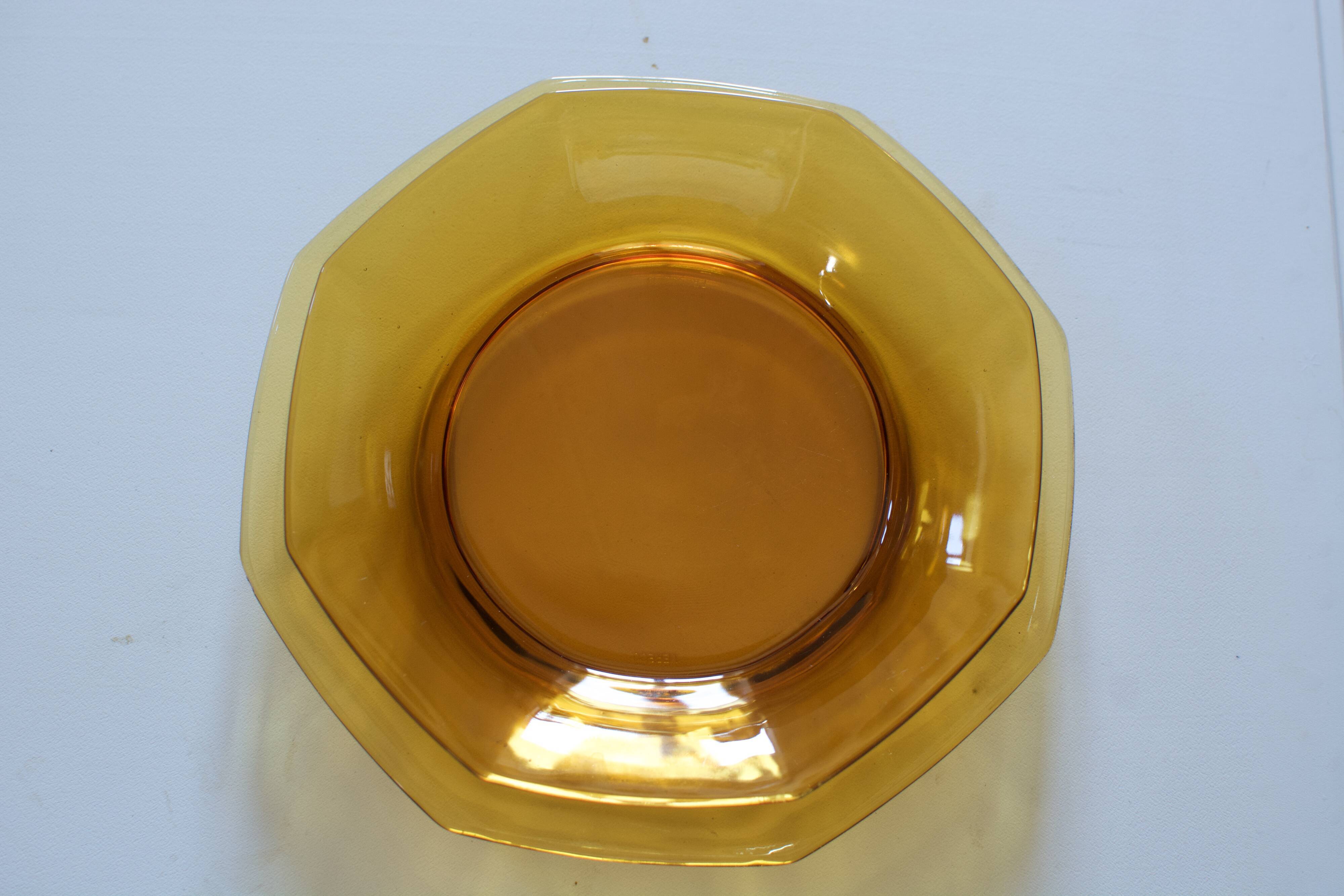 Service de table 4 personnes Verre ambré Vintage