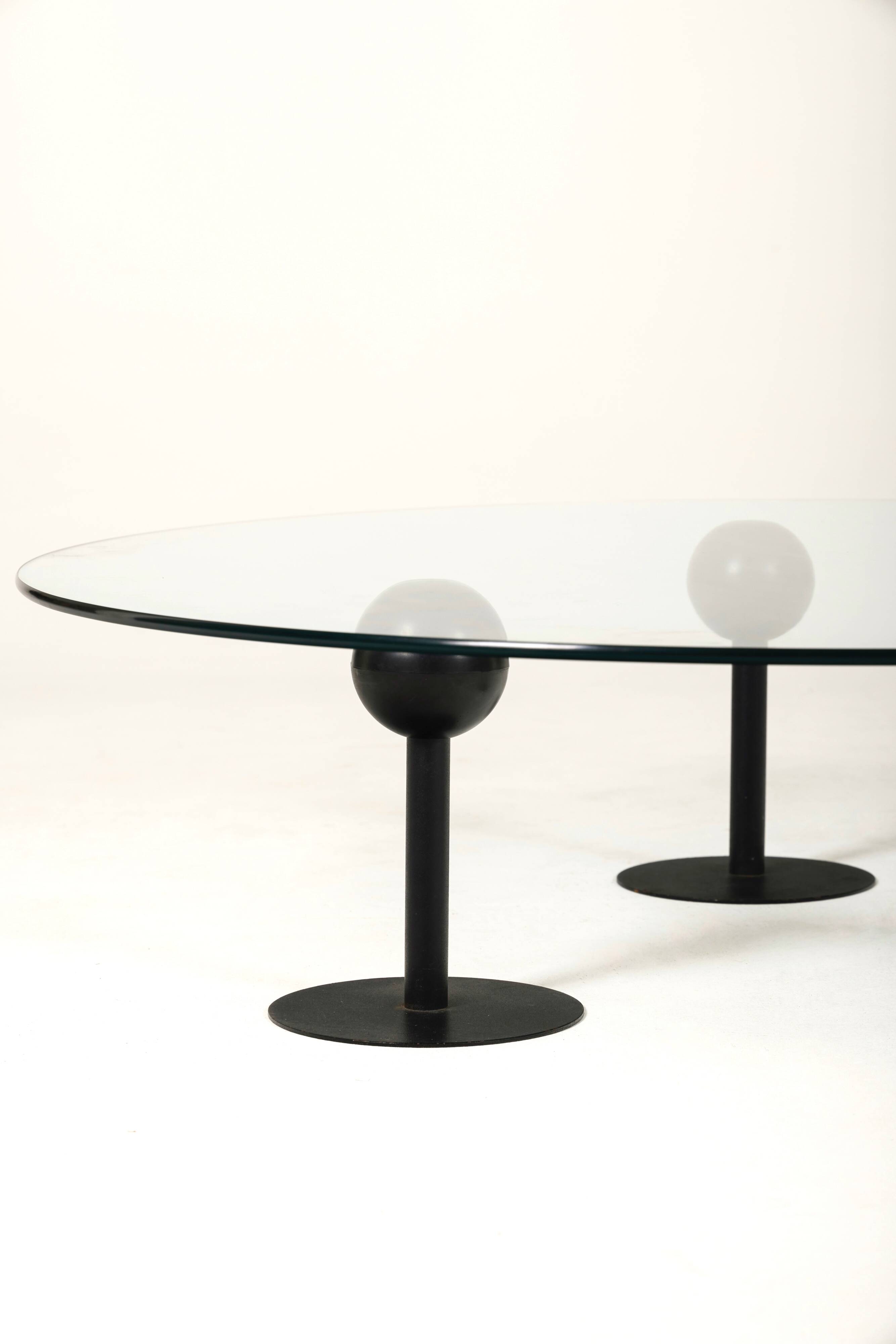Pepper Young glass coffee table by Philippe Starck for Disform, 1980s