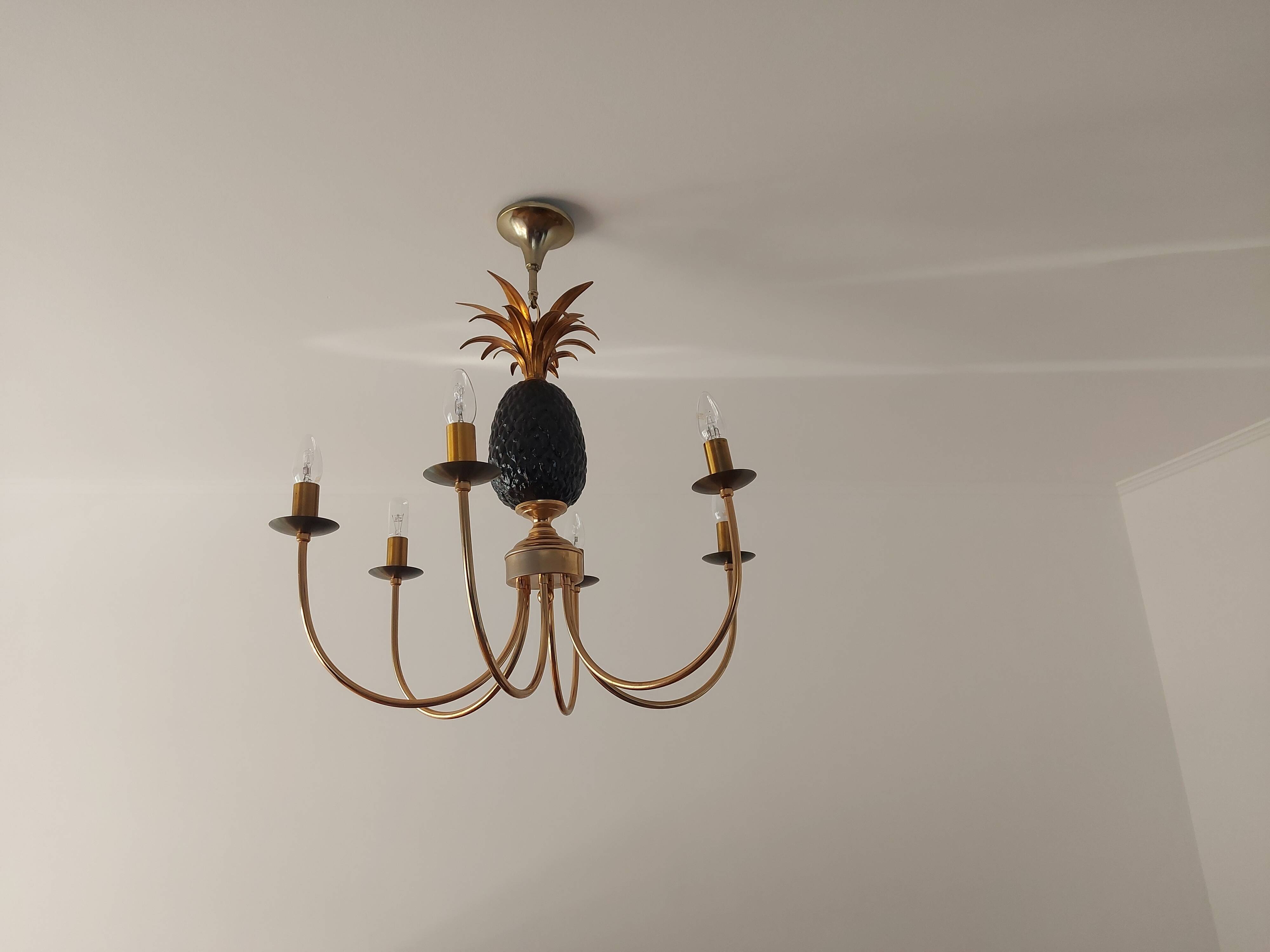 Pineapple chandelier from the 70'S in brass