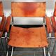 Set of 4 S34 style dining chairs in vintage cognac saddle leather by Mart Stam - Marcel Breuer