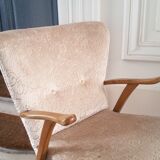 Set of 2 chairs 50s cocktail Wing chair Zig Zag Vintage restored