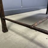 Spanish iron and ceramic tile coffee table, 1950s