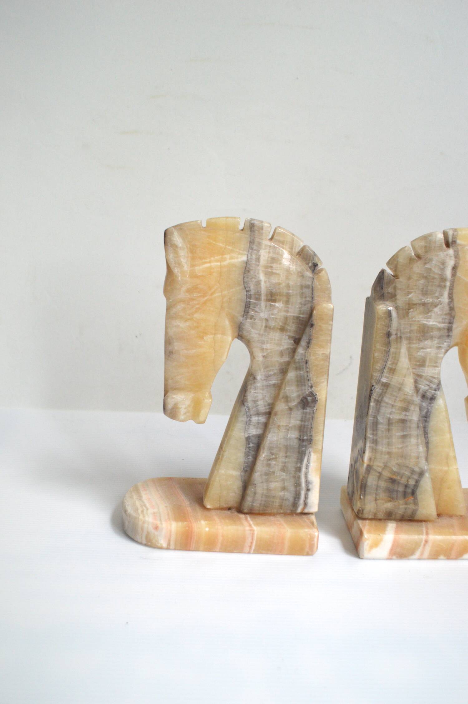 Onyx horse bookends
