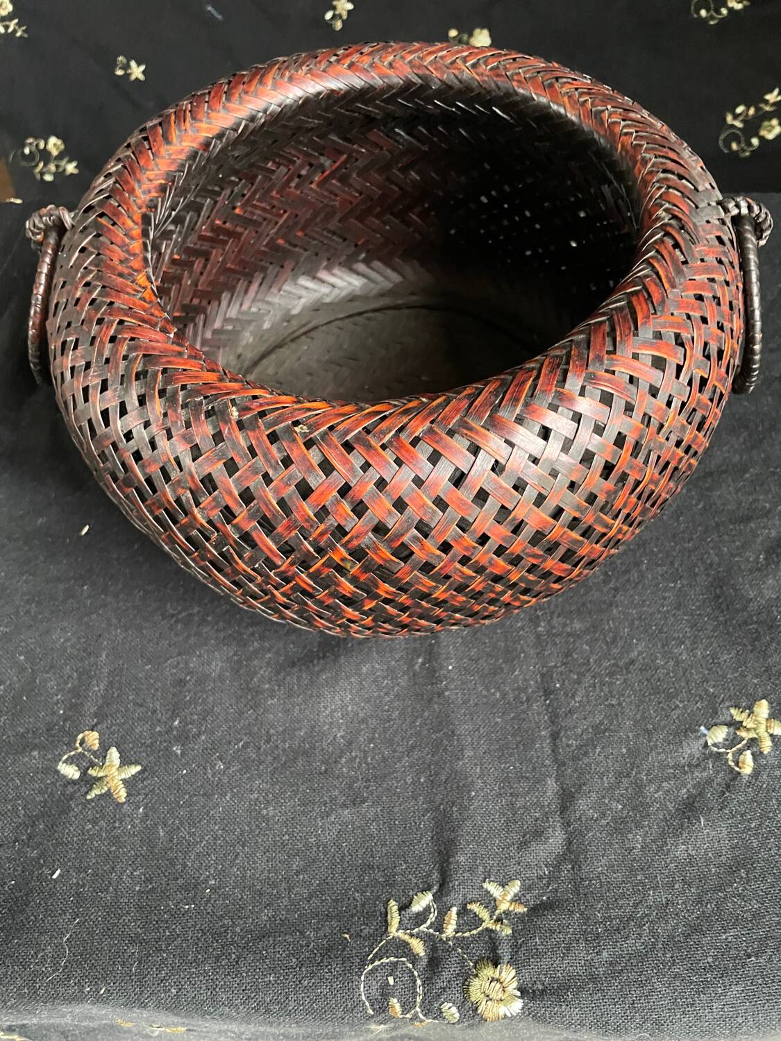 Panier cache-pot Ikebana bambou art japonais XXe siècle