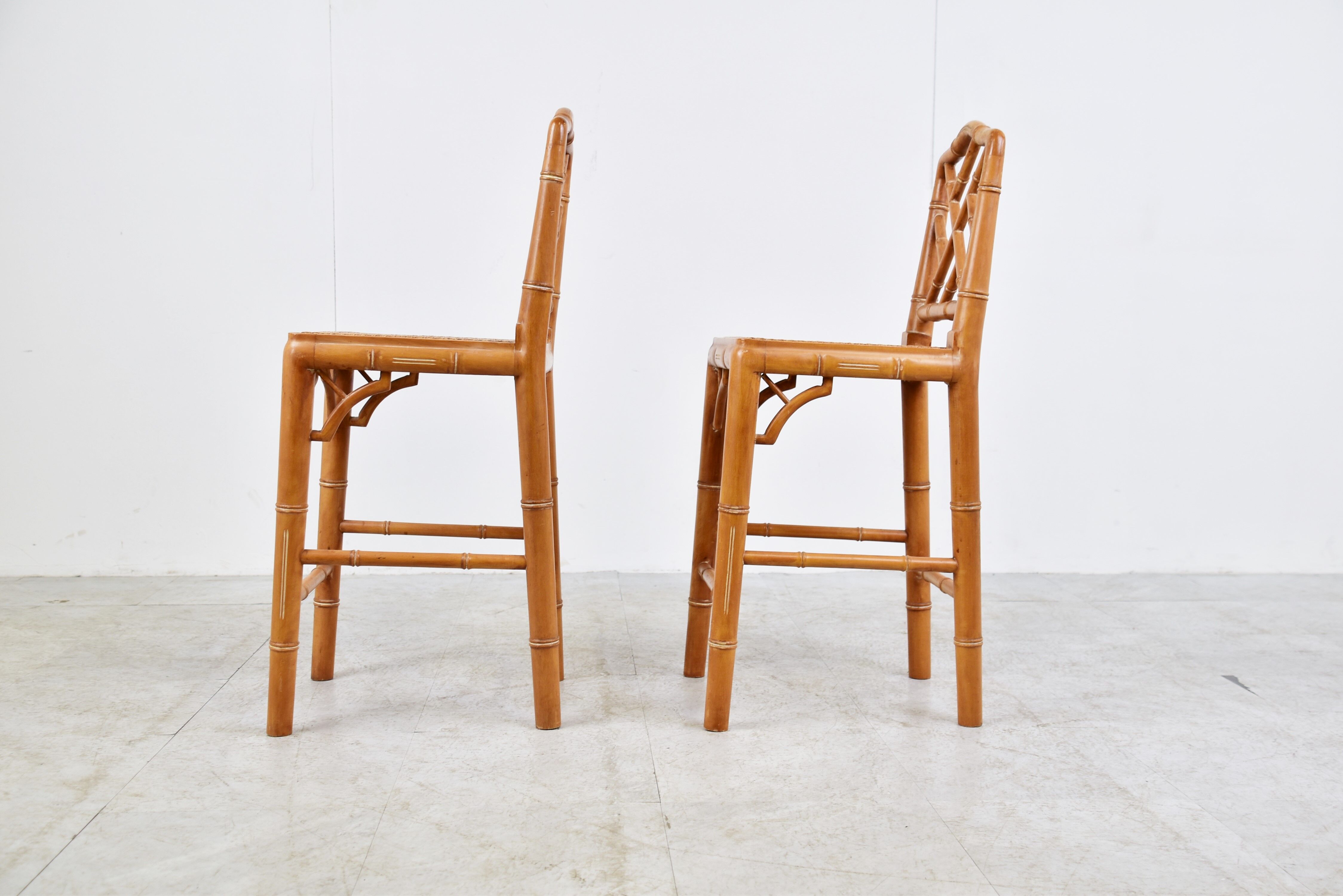 Pair of faux bamboo children chairs, 1960s