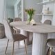 Natural travertine calypso oval dining table 240x100