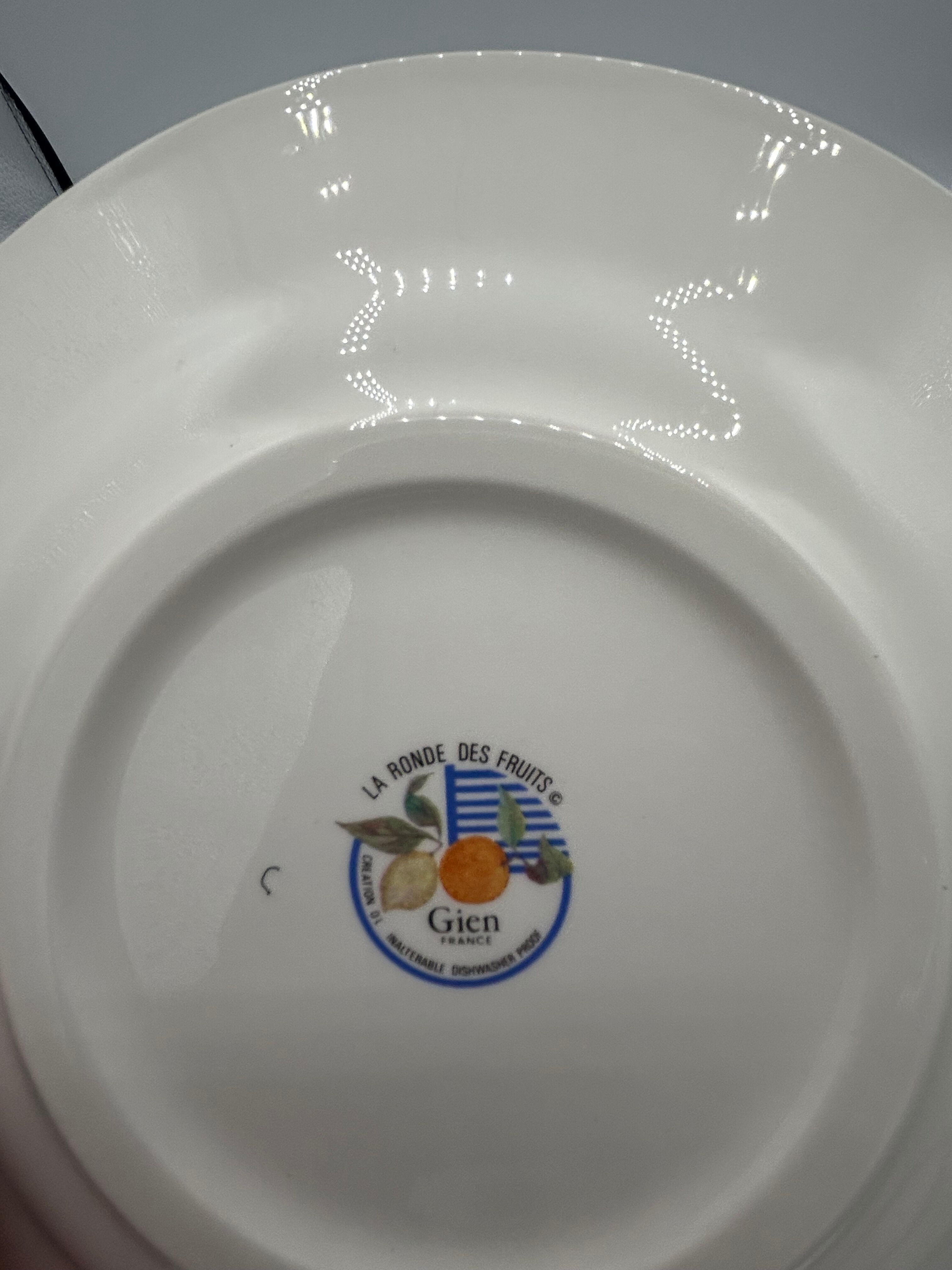 Set of 6 Gien plates “La Ronde des Fruits” – 22 cm – Original box