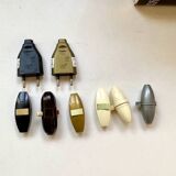 Wood lamp, 2M fabric cable, cotton shade