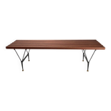 Mid-Century Bench in Iron and Brass, 1950s