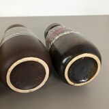 Set of four vintage pottery fat lava "242-22" vases made by Scheurich, Germany