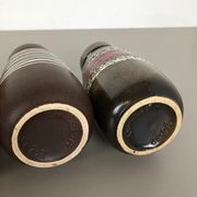 Set of four vintage pottery fat lava "242-22" vases made by Scheurich, Germany