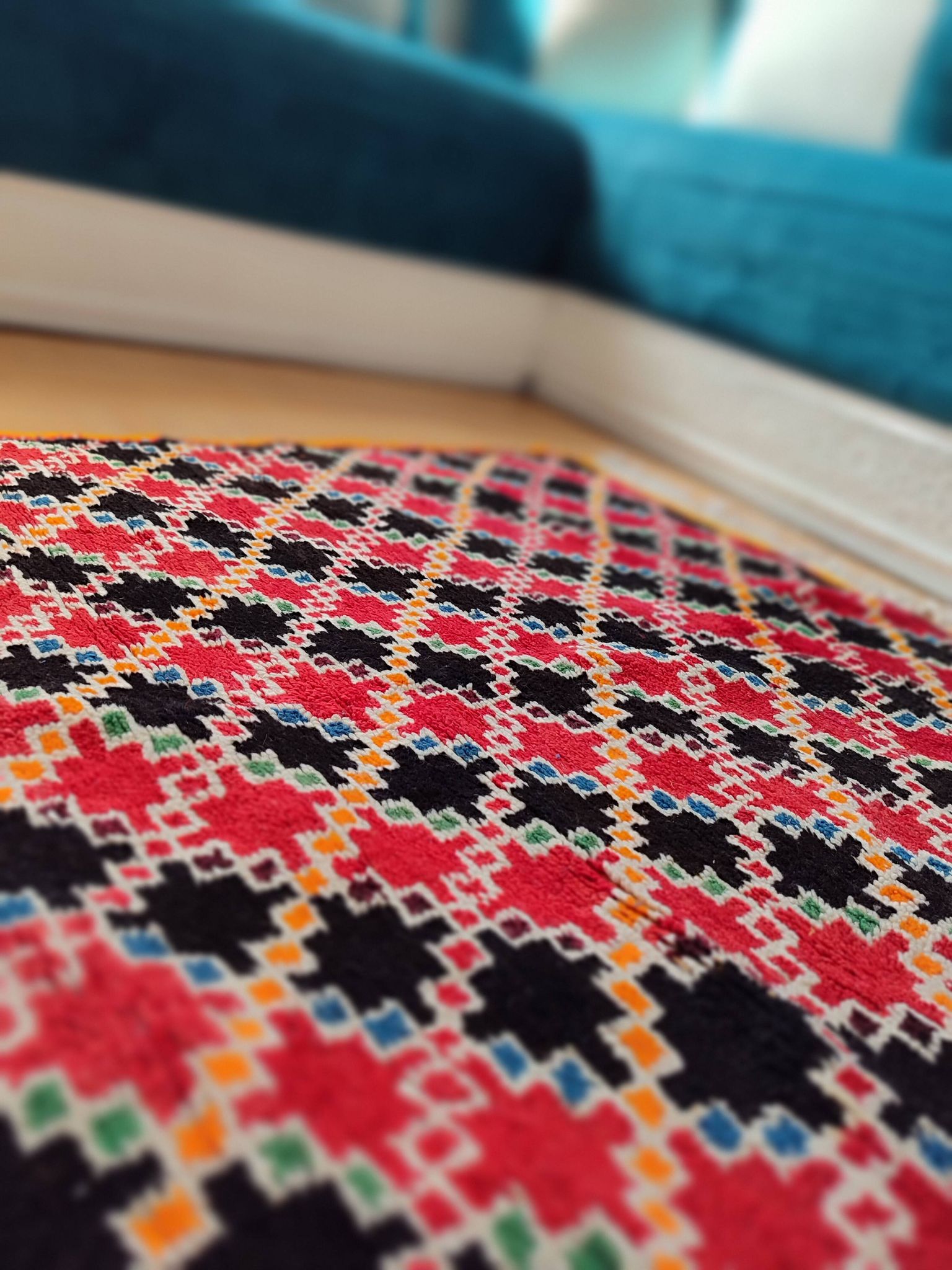 Set of 2 Moroccan Berber rugs – 100% wool – handmade – 210 × 110 cm