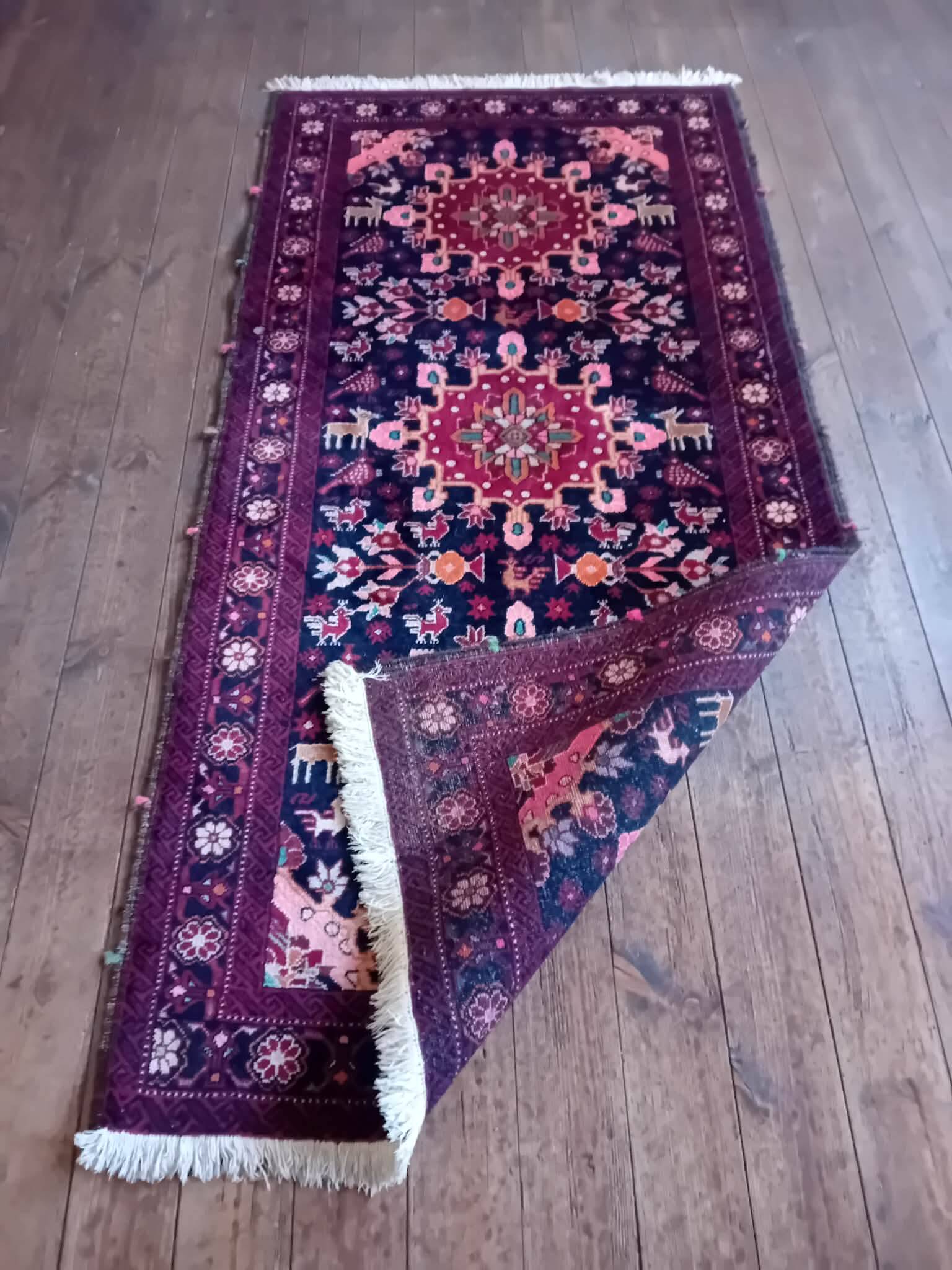 Handmade Belouch Persian rug 187x93cm
