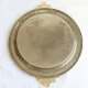 Vintage silver-plated serving tray with bow handles.