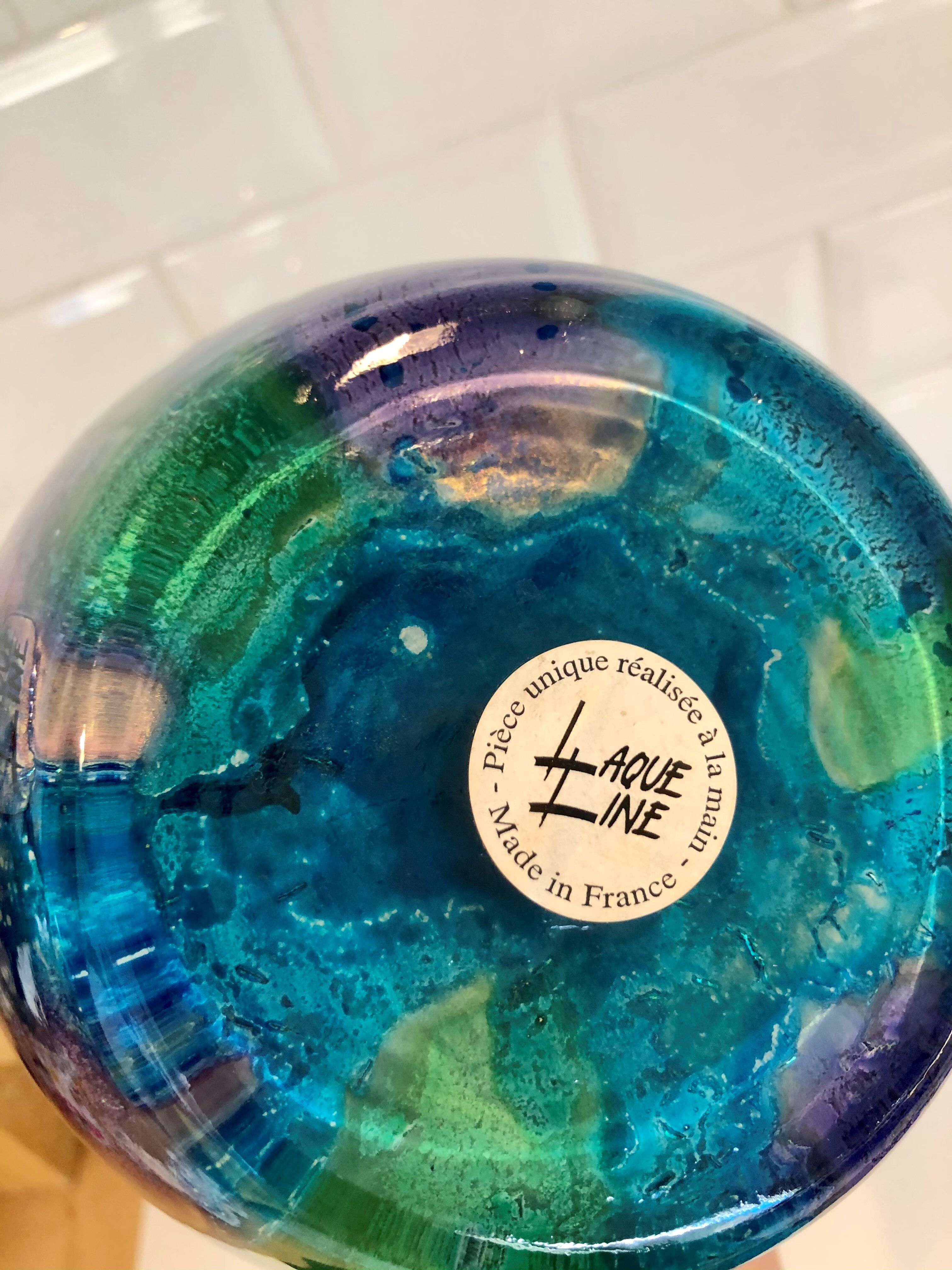 80's glass vase - Atelier Laque Line