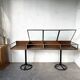 Oak and brass-mounted display cabinet on legs – Circa 1950