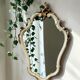 Miroir baroque vintage blanc et doré / miroir mural