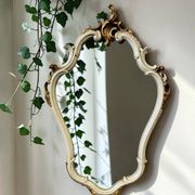 Vintage white and gold baroque mirror / wall mirror