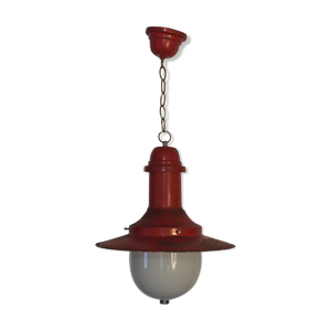 lampe vintage avec verre opaline années 1950 /1960