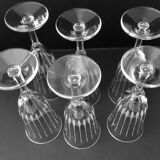6 chiseled glass champagne flutes